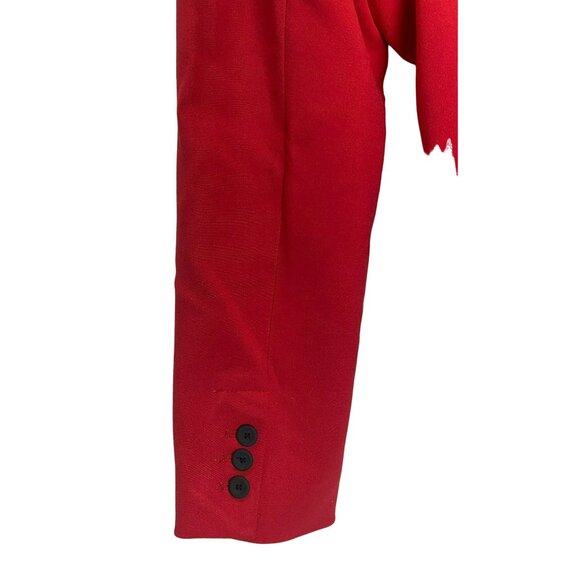 Revolve House of Harlow 1960 Womens XL Red Double Breasted Blazer Black Buttons - Picture 8 of 9